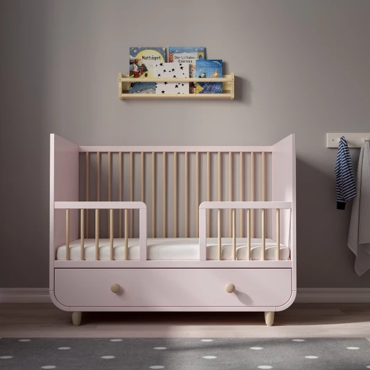 Trama Baby Cot With Drawer, Pale Pink 60x120 Cm - تراما بيبي - Image 2