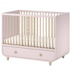 Trama Baby Cot With Drawer, Pale Pink 60x120 Cm - تراما بيبي
