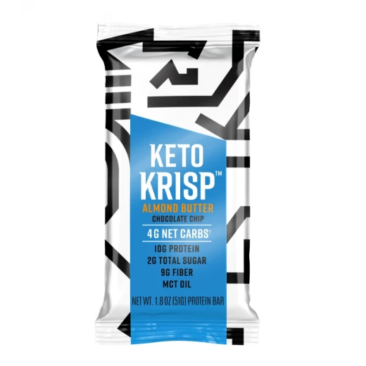 Keto Krisp Protein Bar, Almond Butter Chocolate Chip Keto Krisp Protein Bar, Almond Butter Chocolate Chip