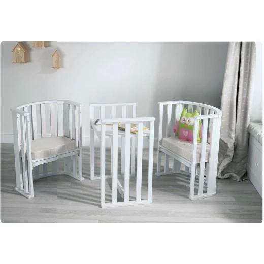 Trama Baby Cot Transformer, White - تراما بيبي - Image 2