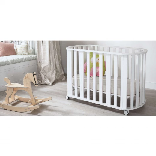 Trama Baby Cot Transformer, White - تراما بيبي - Image 3