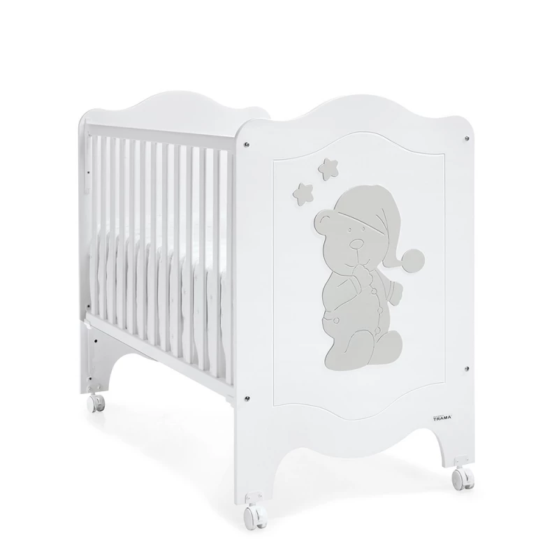 Trama Baby Sleepy Bear Cot, White - تراما بيبي