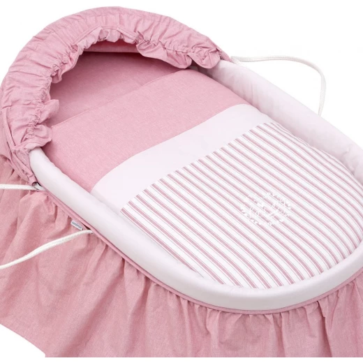 Cambrass  - Basket with Frills Plus Hood, Denim Pink - كامبراس - Image 2