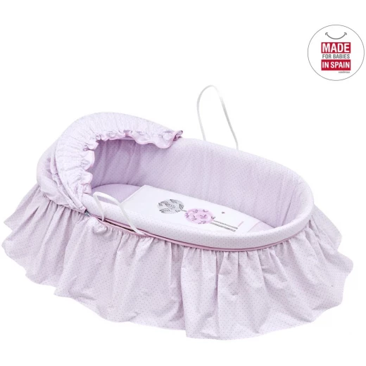 Cambrass - Moses Basket with Frills and Hood Une Gufo Pink - Cambrass - Image 3
