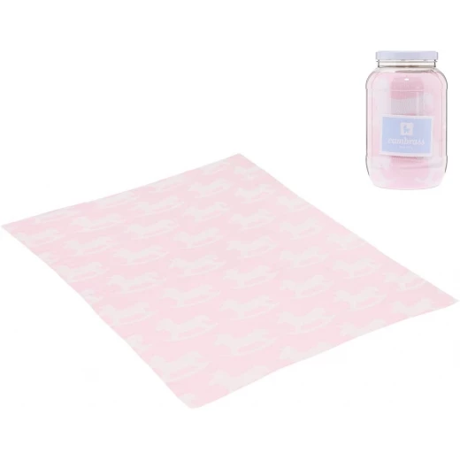 Cambrass - Baby Cotton Blanket 80X100 cm Pard Pink - كامبراس - Image 3