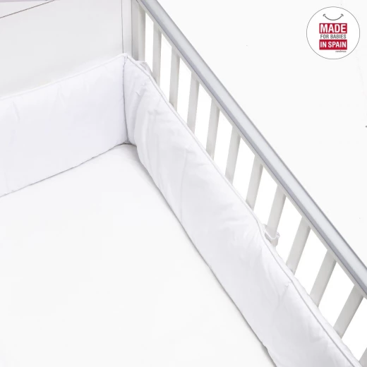 Cambrass - Cot Bumper 360x30x3 cm Liso E White - كامبراس - Image 3