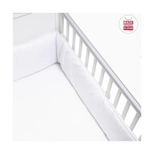 Cambrass - Cot Bumper 420x30x3 cm Liso E White - كامبراس - Image 3