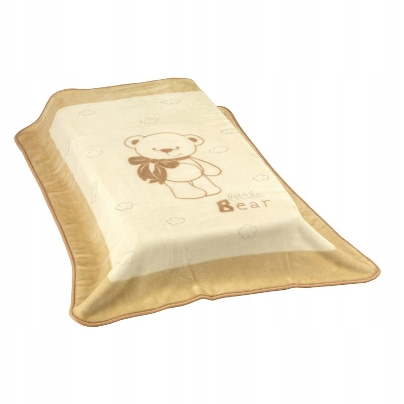 Cambrass - Bed Raschel Blanket 80 x 110 cm, Silver Beige - كامبراس