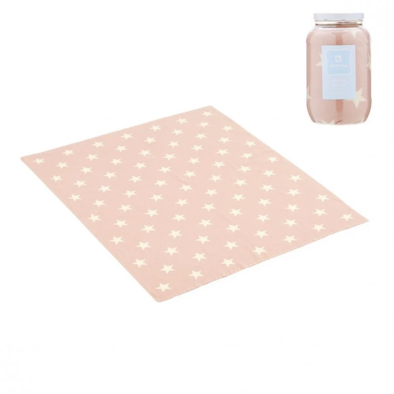Cambrass - Baby Cotton Blanket 80 x100 x1 cm Etoile Pink - Cambrass