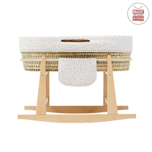 Cambrass - Quilted Baby Basket Mio Cuco+W.Stan Miami Greige/Flowers 49x86x61 cm - كامبراس - Image 3