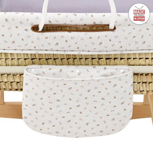 Cambrass - Quilted Baby Basket Mio Cuco+W.Stan Miami Greige/Flowers 49x86x61 cm - كامبراس - Image 4