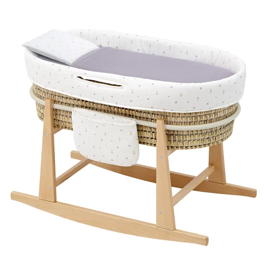 Cambrass - Quilted Baby Basket Mio Cuco+W.Stan Miami Greige/Flowers 49x86x61 cm Cambrass - Quilted Baby Basket Mio Cuco+W.Stan Miami Greige/Flowers 49x86x61 cm