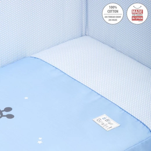 Cambrass - Set 2 Pcs.bedspread W/s Cot 60 Be Giraffe Blue 60x120x3 cm - Cambrass - Image 3