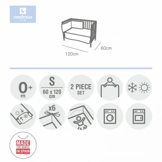 Cambrass - Set 2 Pcs.bedspread W/s Cot 60 Sky Grey 60x120x3 cm - Cambrass - Image 3