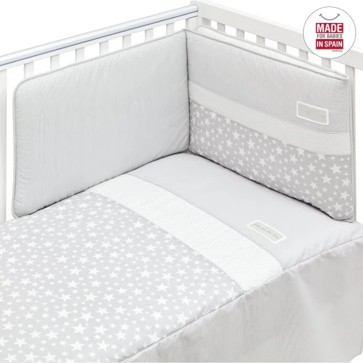 طقم مفرش سرير + حاجز 60×120 سم لون رمادي نجمي من كامبراس - كامبراس - Image 2