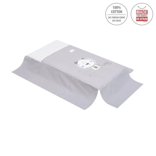 Cambrass - Set 2 Pcs.bedspread W/s Cot 70 Be Lion Grey 70x140x3 cm - كامبراس - Image 2