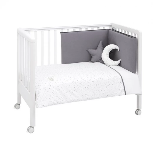 Cambrass - Set 4 Pcs. Quilt Cover Cot 60 Astra Grey 100x140x1 cm Cambrass - Set 4 Pcs. Quilt Cover Cot 60 Astra Grey 100x140x1 cm
