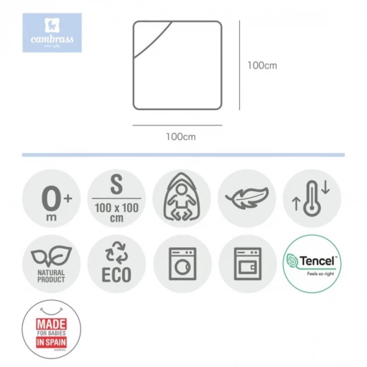 Cambrass - Towel Cap 100x100x1 cm Sky Blue - كامبراس - Image 3