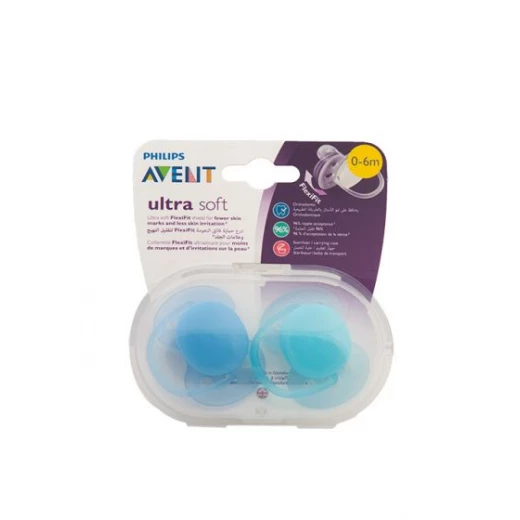 Philips Avent Ultra Soft Soother 0-6m Boy X2 Philips Avent Ultra Soft Soother 0-6m Boy X2