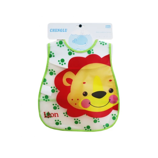 Plastic Baby Bib Waterproof, Green Lion Plastic Baby Bib Waterproof, Green Lion