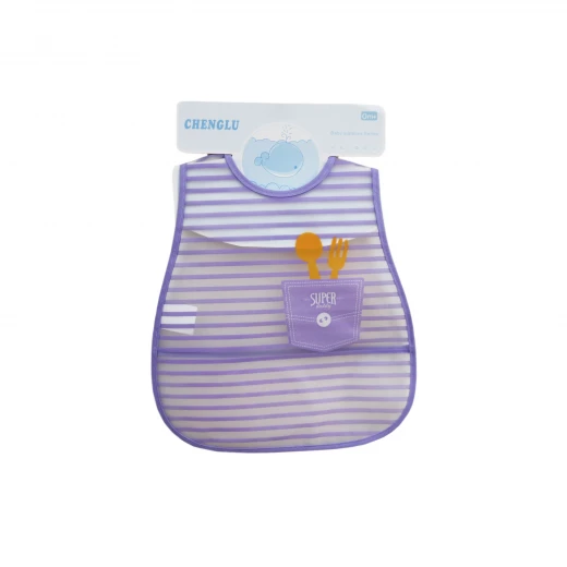 Plastic Baby Bib Waterproof, with Super Daddy Design, Purple Plastic Baby Bib Waterproof, with Super Daddy Design, Purple