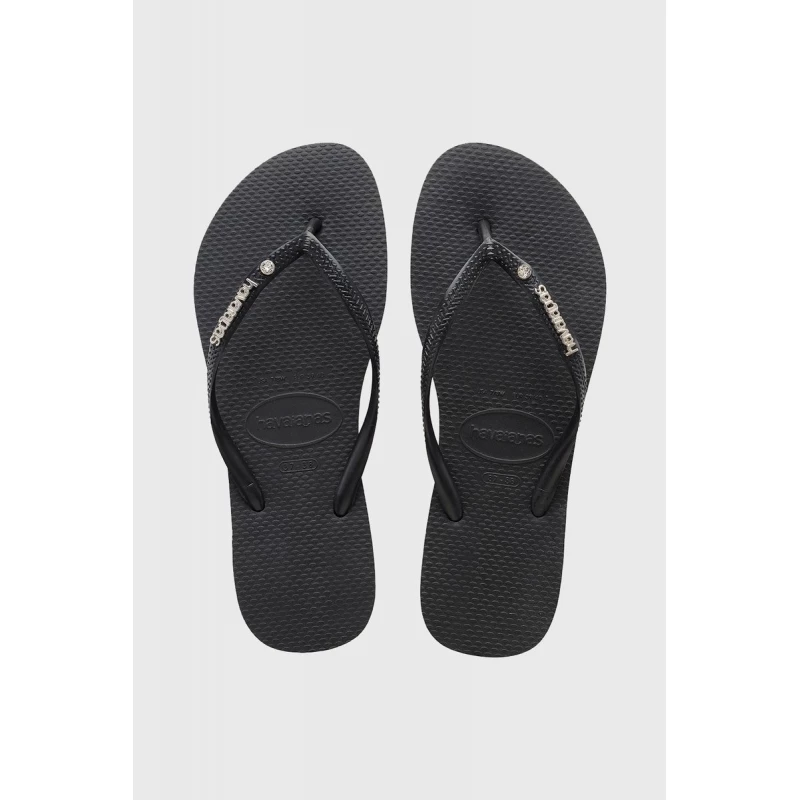 Havaianas Slim Metal Logo Flip Flops With Swarovski Crystals, Size 37/38 - هافياناس