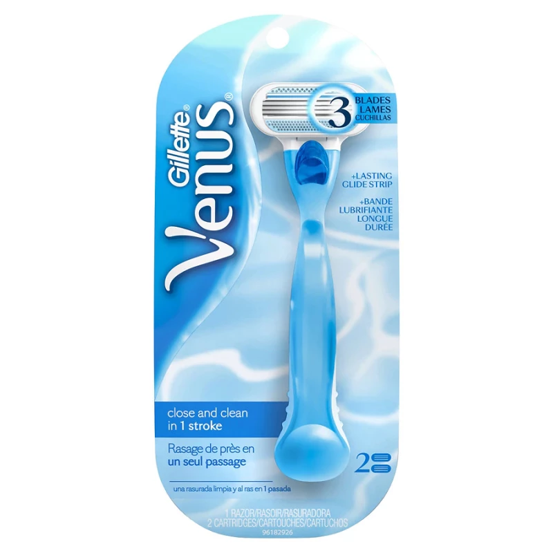 Gillette Venus Close & Clear Original Razor with 2 Refill Blades - Gillette
