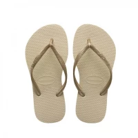 Havaianas Women Slim Flip Flops - Grey/light Golden, Size 39/40
