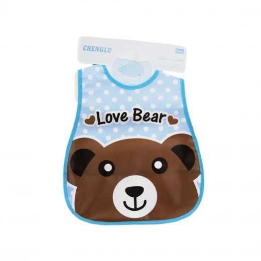 Plastic Baby Bib Waterproof, Love Bear Plastic Baby Bib Waterproof, Love Bear