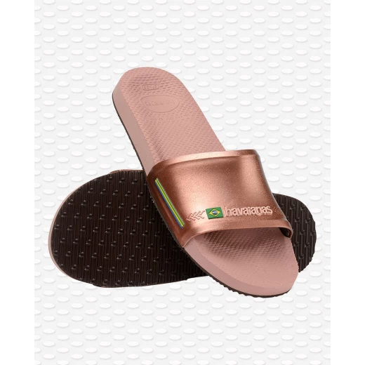 Havaianas Slide Brasil Rose/Gloden Blush Size 33-34 - هافياناس - Image 4