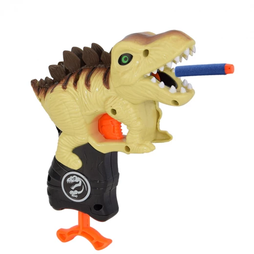 Blaze Storm Manual Soft Bullet Gun with 5 pcs Darts, Yellow Dinosaur - بليز ستورم - Image 4