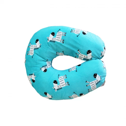 Nursing Pillow Turquoise with Colourful zebra Nursing Pillow Turquoise with Colourful zebra