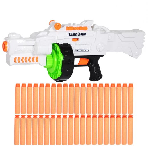 Blaze Storm Battery Operated Soft Dart Gun with 20 pcs Soft Darts & 20 pcs Suction Cup Darts - بليز ستورم - Image 2
