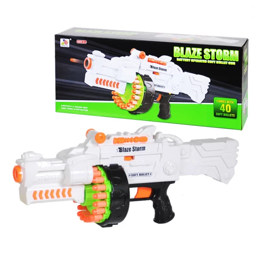 Blaze Storm Battery Operated Soft Dart Gun with 20 pcs Soft Darts & 20 pcs Suction Cup Darts