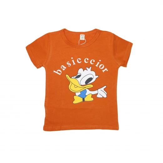 Short Sleeves T-shirt with Duck Design, 6m+, Orange Short Sleeves T-shirt with Duck Design, 6m+, Orange