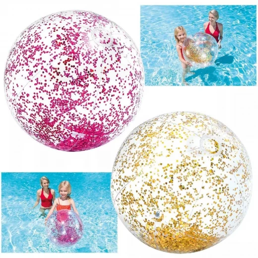 Intex Transparent Glitter Beach Ball, 1 Pack, Assorted Color - انتكس - Image 3