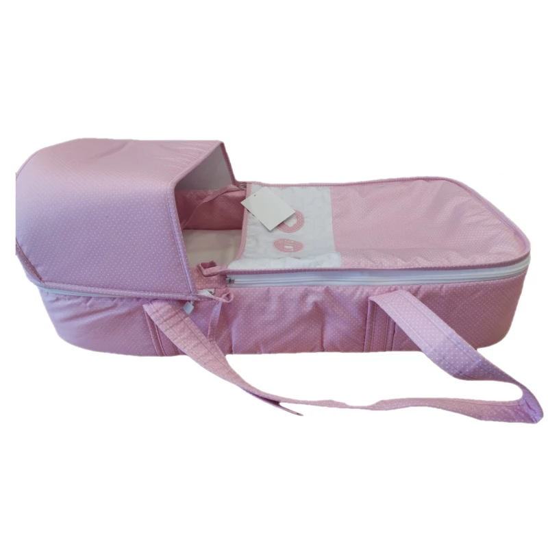 Cambrass - Printed Carry Cot with Hood Pink - كامبراس