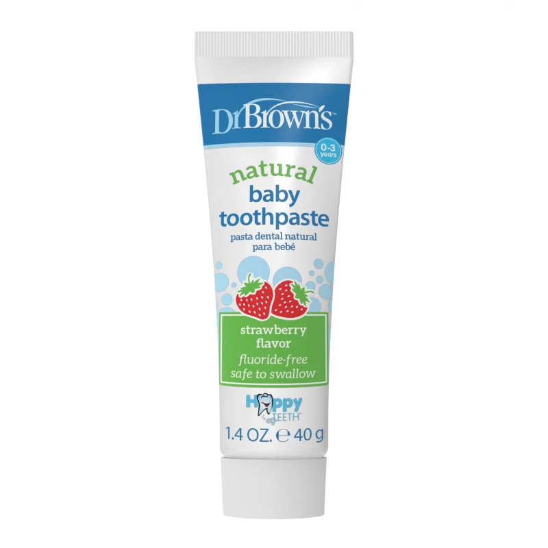 Dr. Brown's Happy Teeth Fluoride-Free Toothpaste (40g), Strawberry Flavour - دكتور براونز