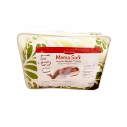 Pragnancy Body Pillow White with Green Leafs - C Shape with Zipper