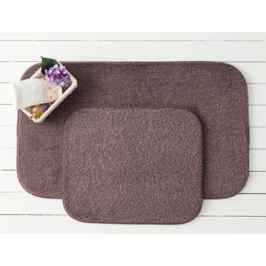 Madame Coco Acel 2-Piece Bath Mat Set - Burgundy