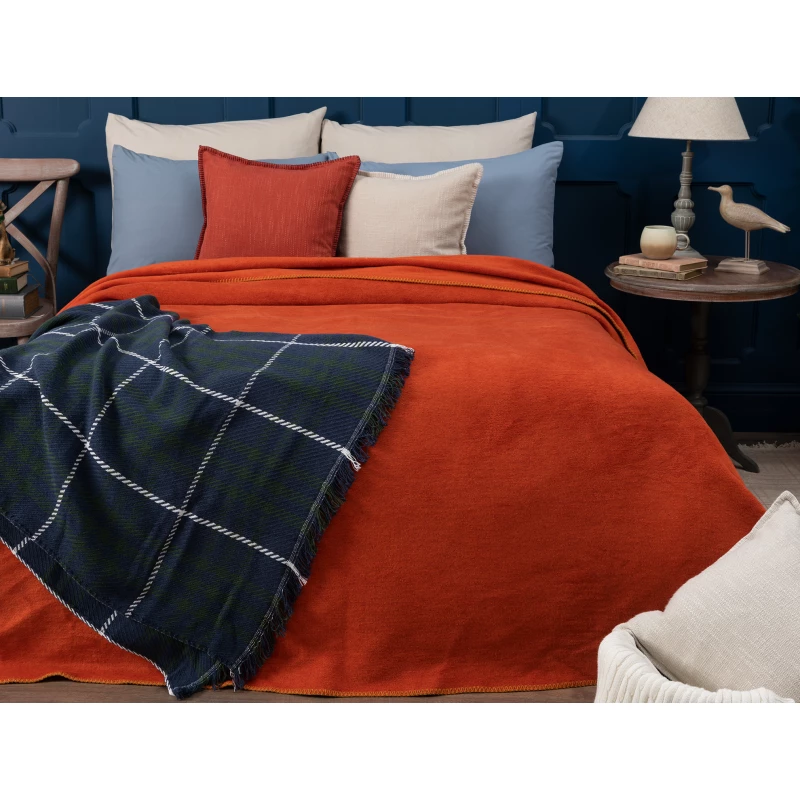 Étoile Plain Cotton Double Blanket - Light Red - مدام كوكو