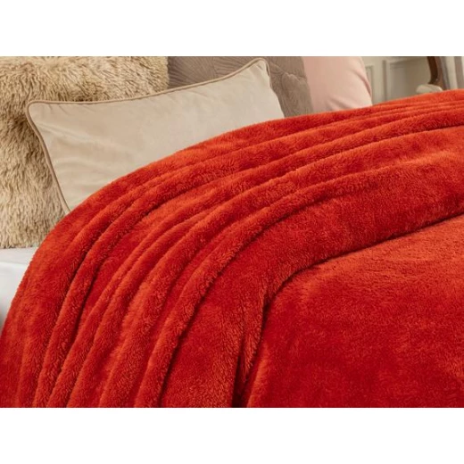Madame Coco  Estee Double Sherpa Flat Blanket - light red - مدام كوكو - Image 3
