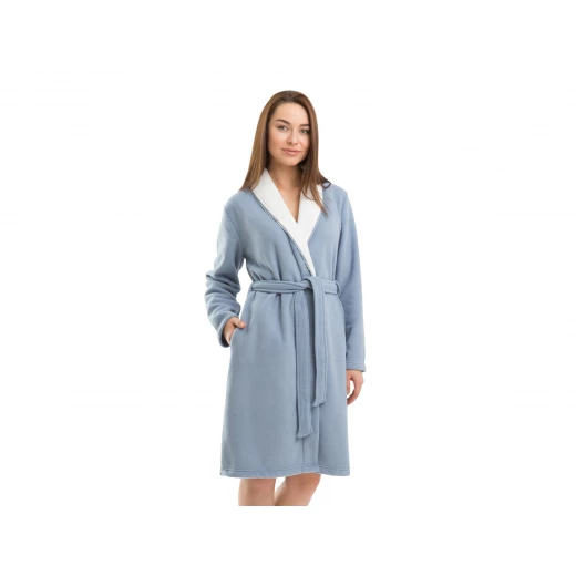 Caralles Shawl Collar Fleece Bathrobe - Grey (S - M) Caralles Shawl Collar Fleece Bathrobe - Grey (S - M)