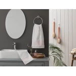Madame Coco Chambre Border Jacquard Face Towel - White / Baby Pink - مدام كوكو