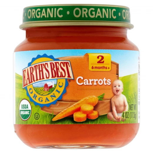 Earth's Best Organic Stage 2 Carrots Jar, 113 g