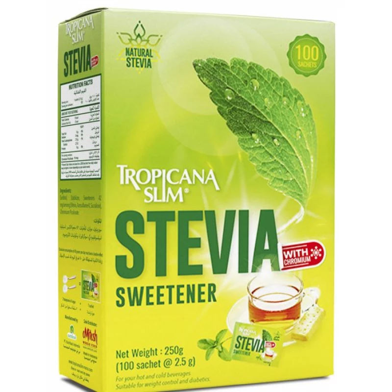 Tropicana Slim Stevia Sweetener With Chromium 24 X 100 Sachets - تروبيكانا سليم