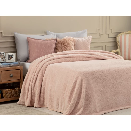 Madame Coco Estee Sherpa Double Plain Blanket - Powder Madame Coco Estee Sherpa Double Plain Blanket - Powder