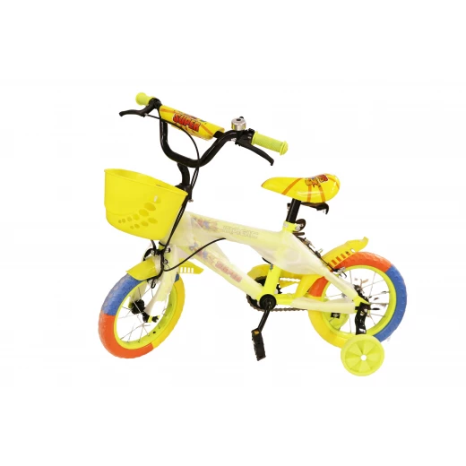 Kids Bicycle Stainless Steel with Yellow Basket 12 Inch, Yellow Kids Bicycle Stainless Steel with Yellow Basket 12 Inch, Yellow