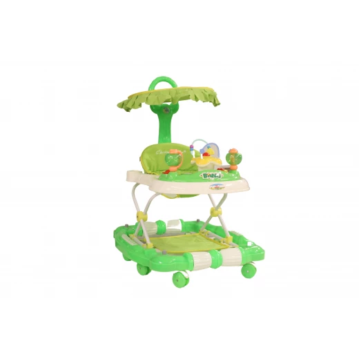 Walker Baby Space With Umbrella, Green & Colorful Walker Baby Space With Umbrella, Green & Colorful
