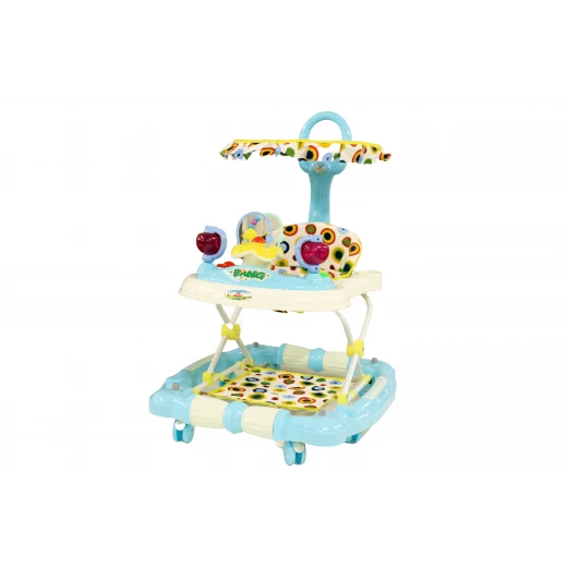 Walker Baby Space With Umbrella, Light Blue & Colorful Walker Baby Space With Umbrella, Light Blue & Colorful